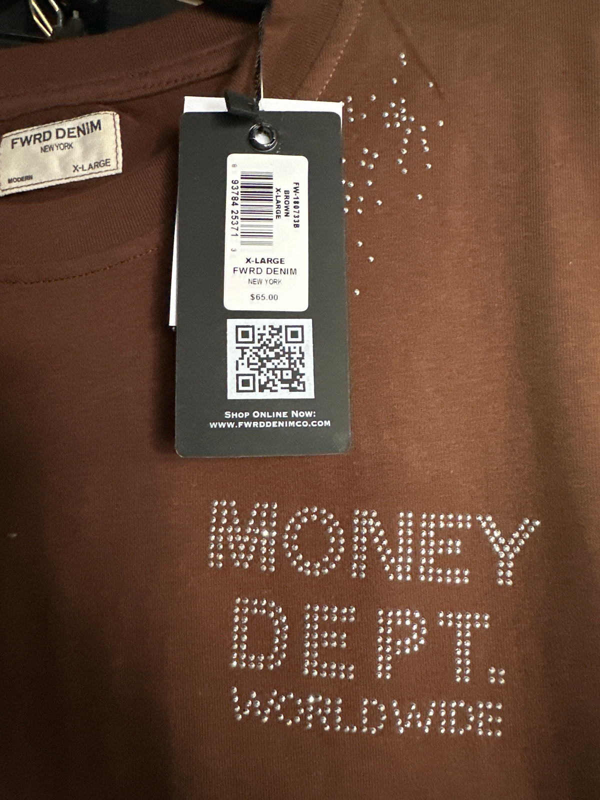 MEN'S MONEY DEPT S/SLV TEE - BROWN