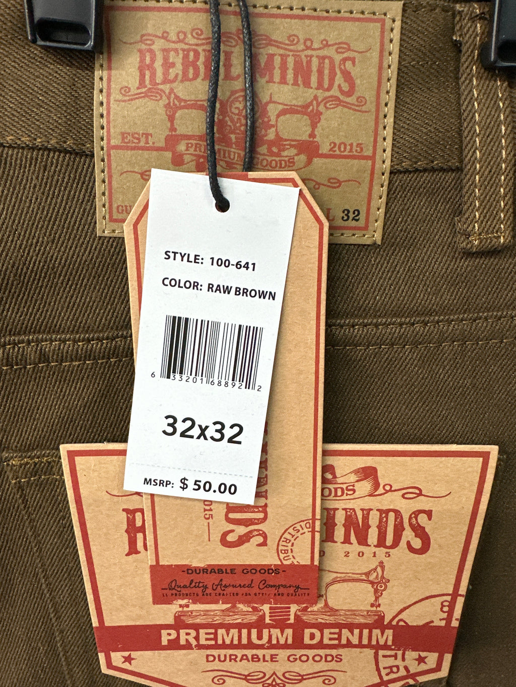 Rebel Minds Relaxed Fit Raw Brown Jeans