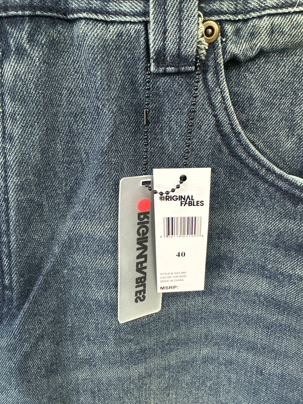 Original Fables Vintage Wash Baggy Jeans – Blue