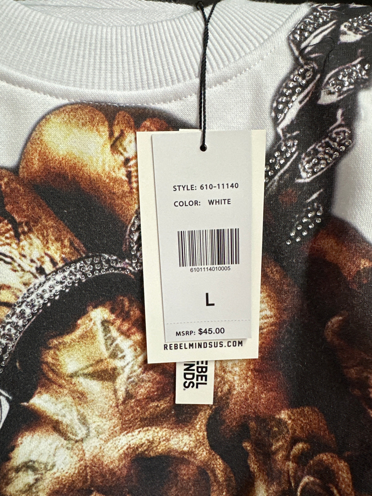 Rebel Minds Paid In Full Boxy Cropped White Tee