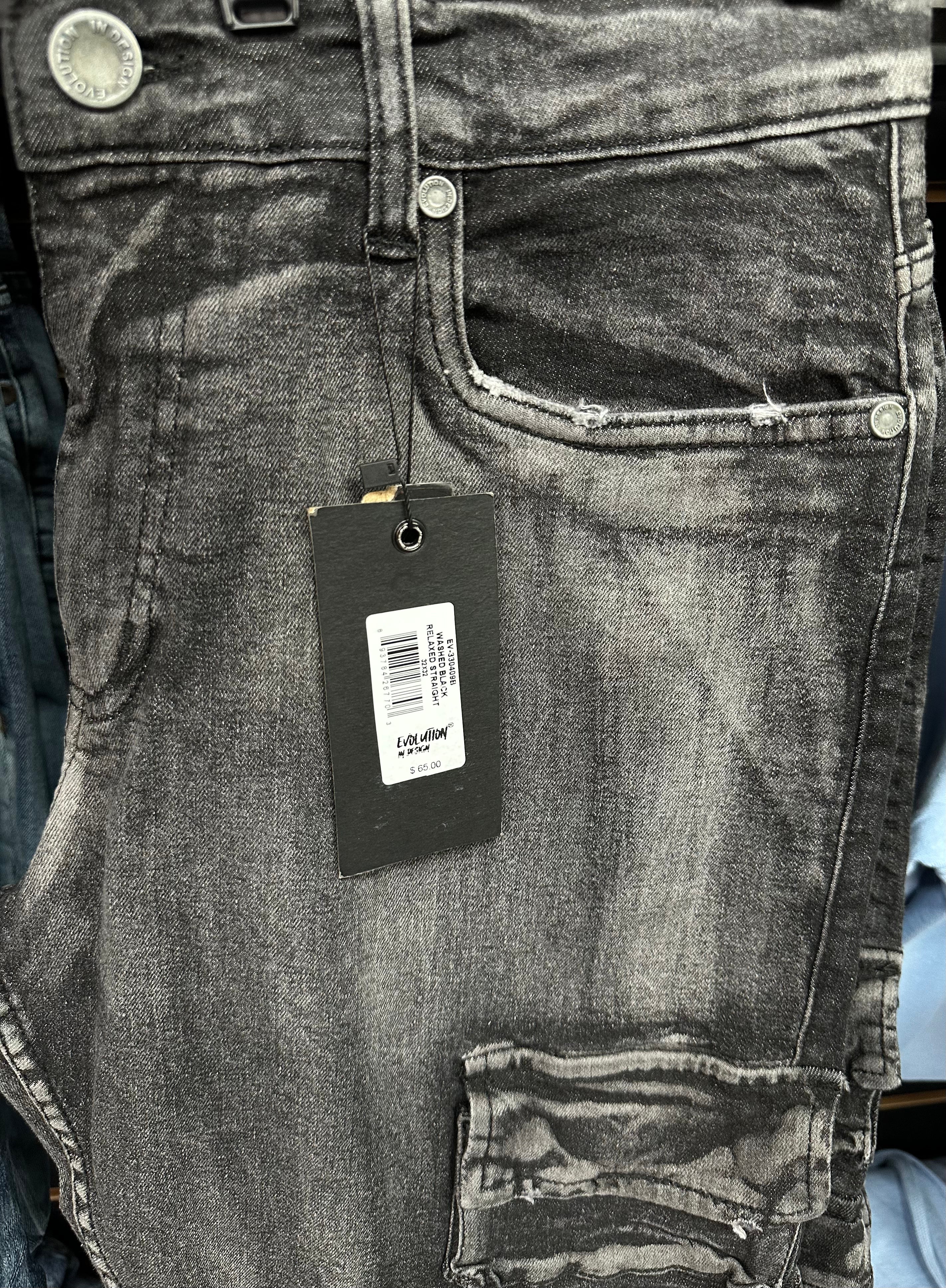 MEN'S STAPLE RELAXED STRAIGHT DENIM PANT COLLECTION - WASH BLK