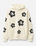 FLOWER FLEECE PULLOVER HOODIE - NATURAL