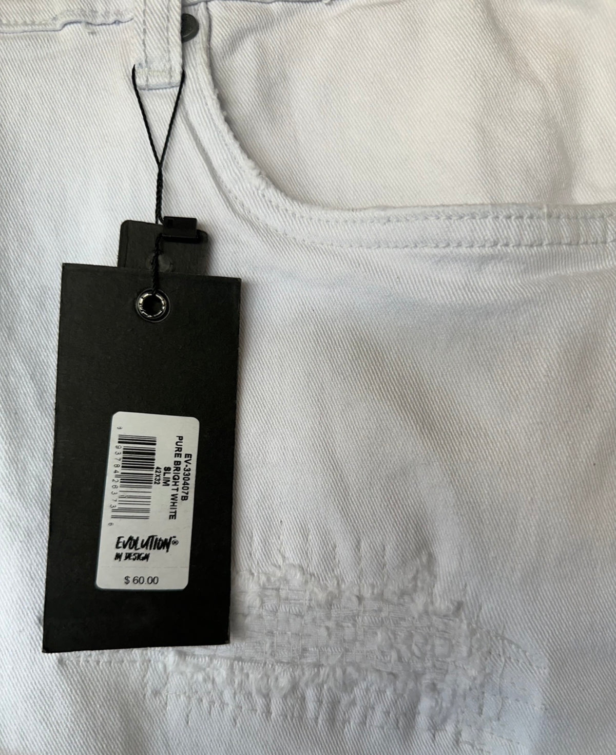 MEN'S MENDED SLIM TWILL PANT COLLECTION - PURE BRIGHT WHITE