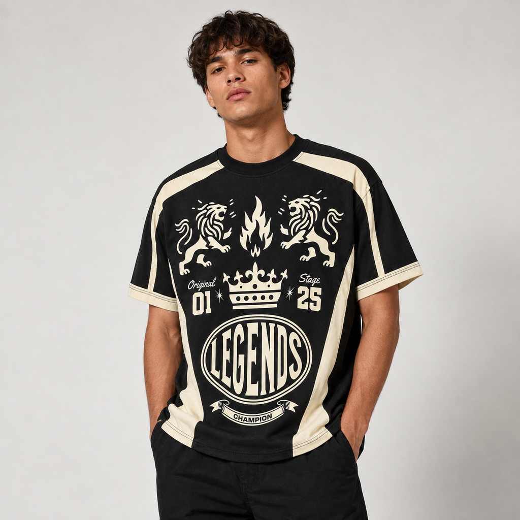 Rebel Minds Legends Paradise Jersey Tee – Black/Cream