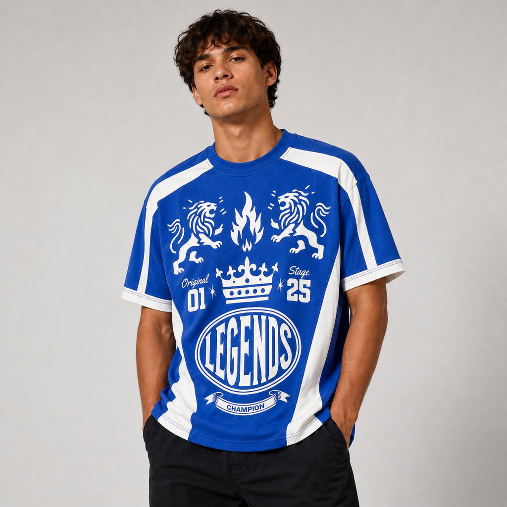 Rebel Minds Legends Paradise Jersey Tee – Blue/White