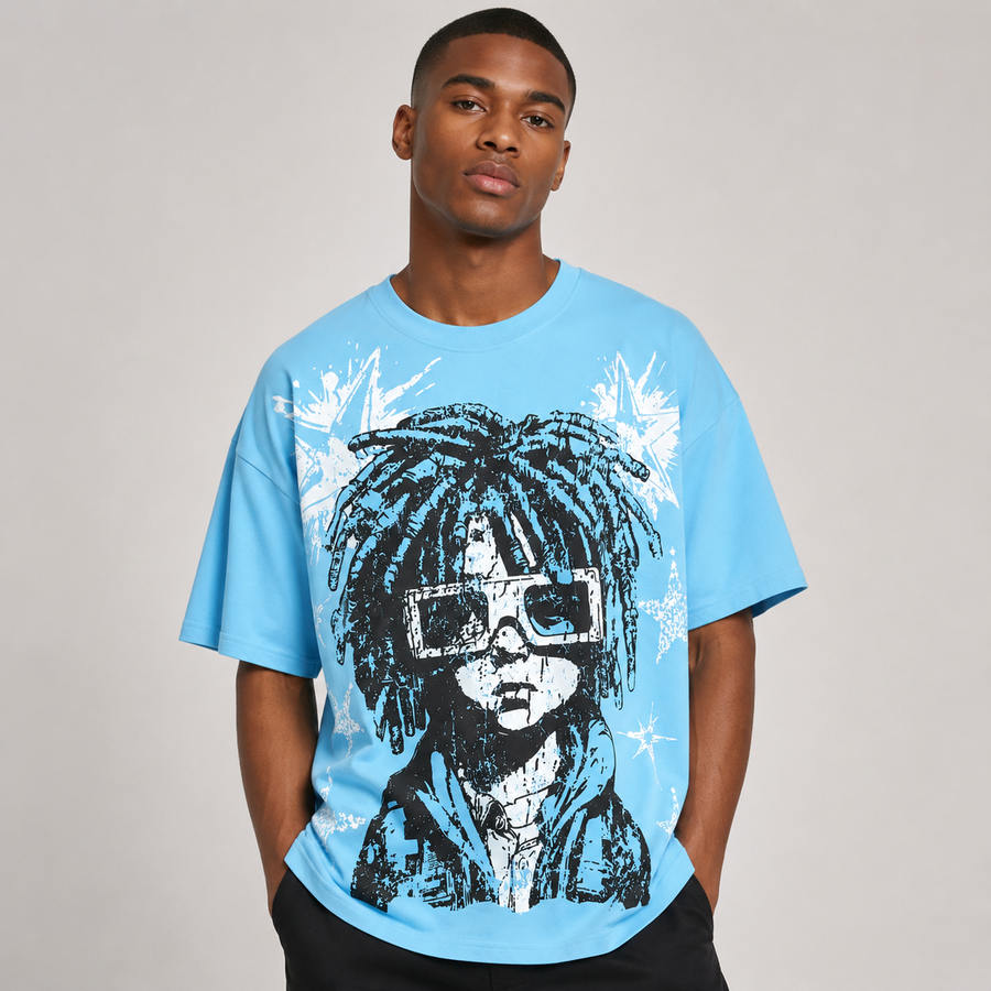 MEN'S COOL BOY S/SLV TEE - C.BLUE