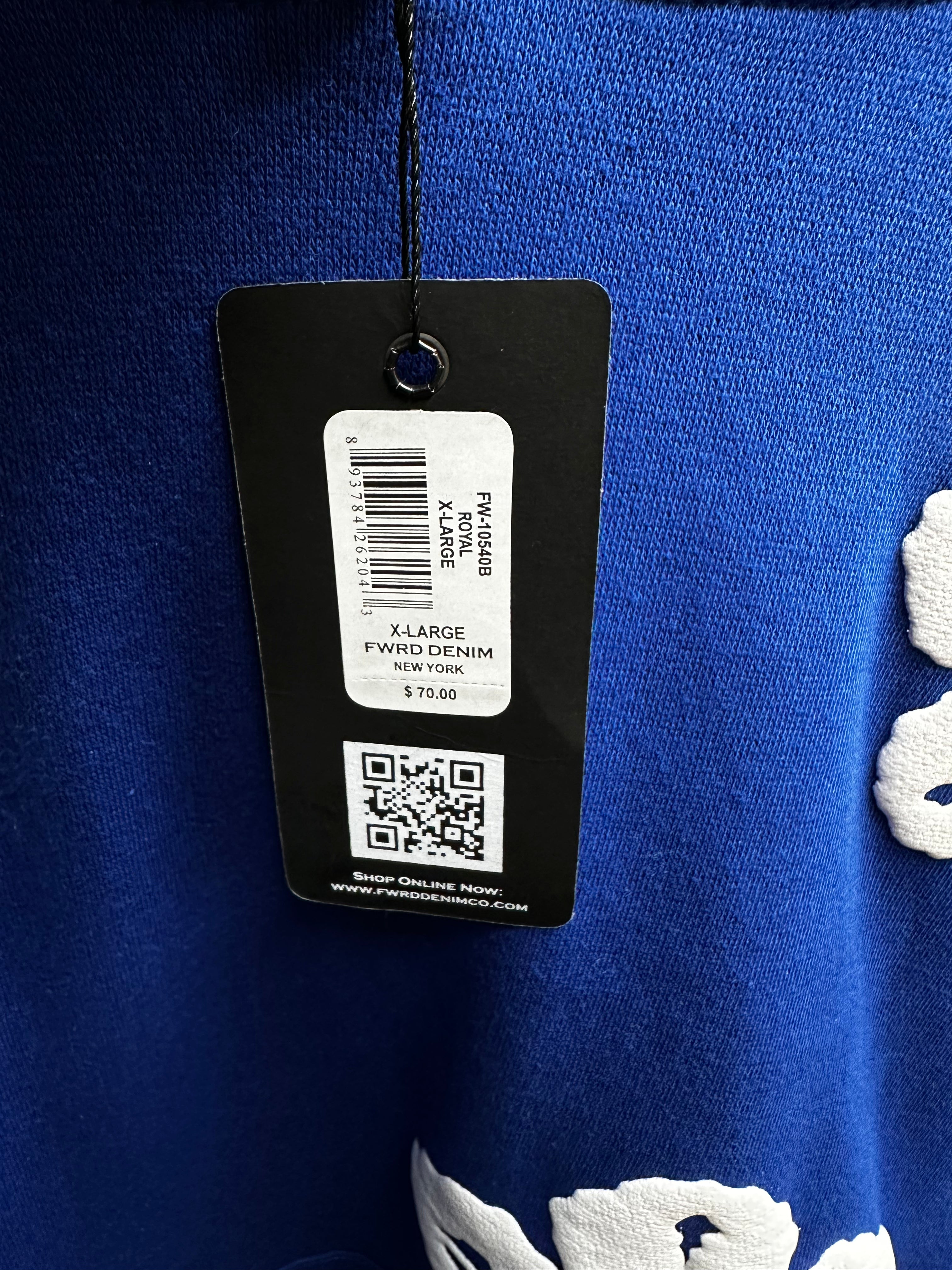 FLOWER FLEECE PULLOVER HOODIE - ROYAL