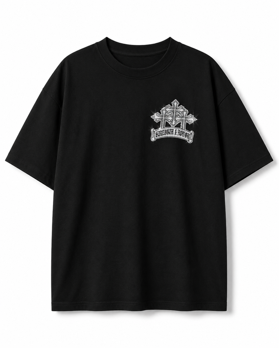 MEN'S CRYSTALIZED TEMPLAR S/SLV JERSEY TEE - BLACK/WHITE