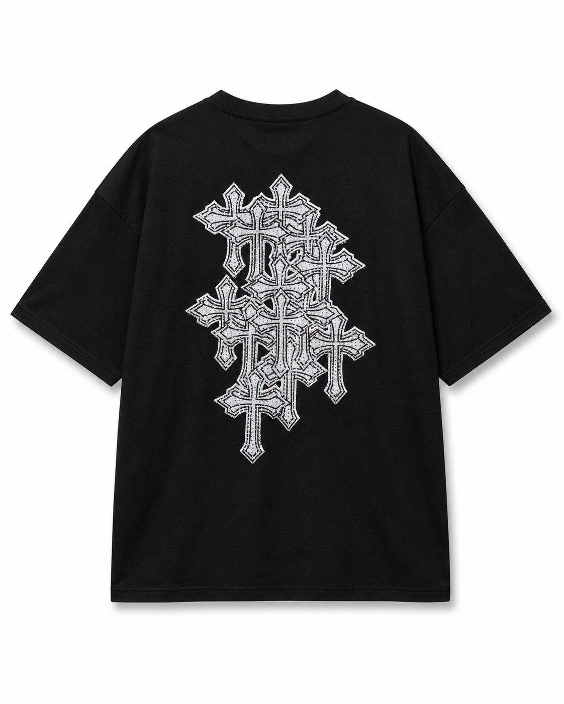 MEN'S CRYSTALIZED TEMPLAR S/SLV JERSEY TEE - BLACK/WHITE
