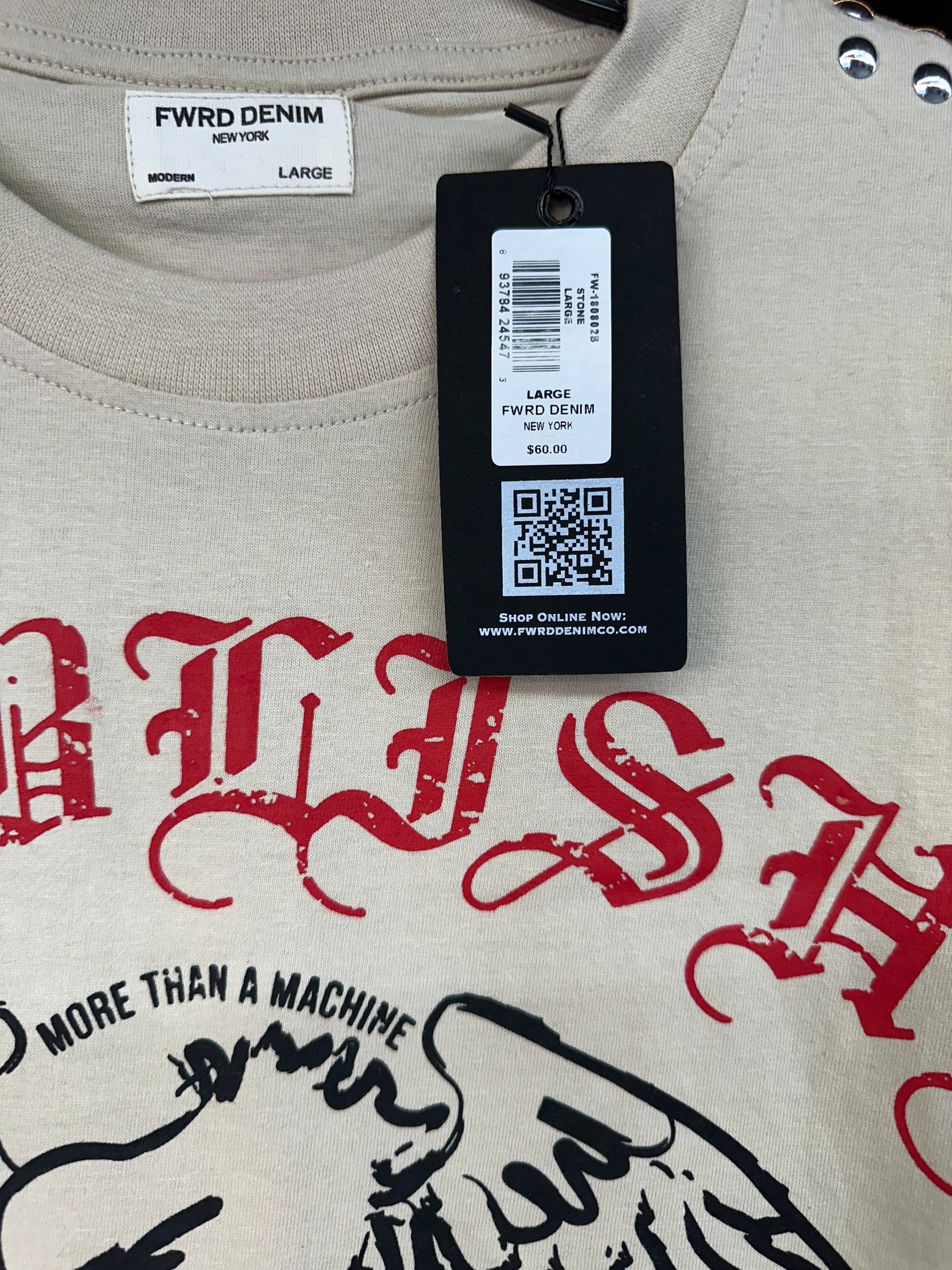 MEN'S ESTABLISHED STUDDED S/SLV TEE - STONE