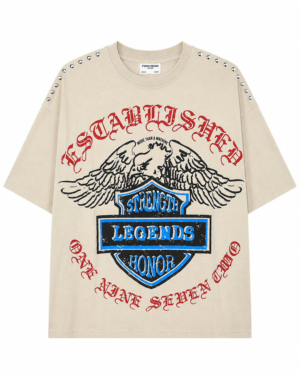 MEN'S ESTABLISHED STUDDED S/SLV TEE - STONE