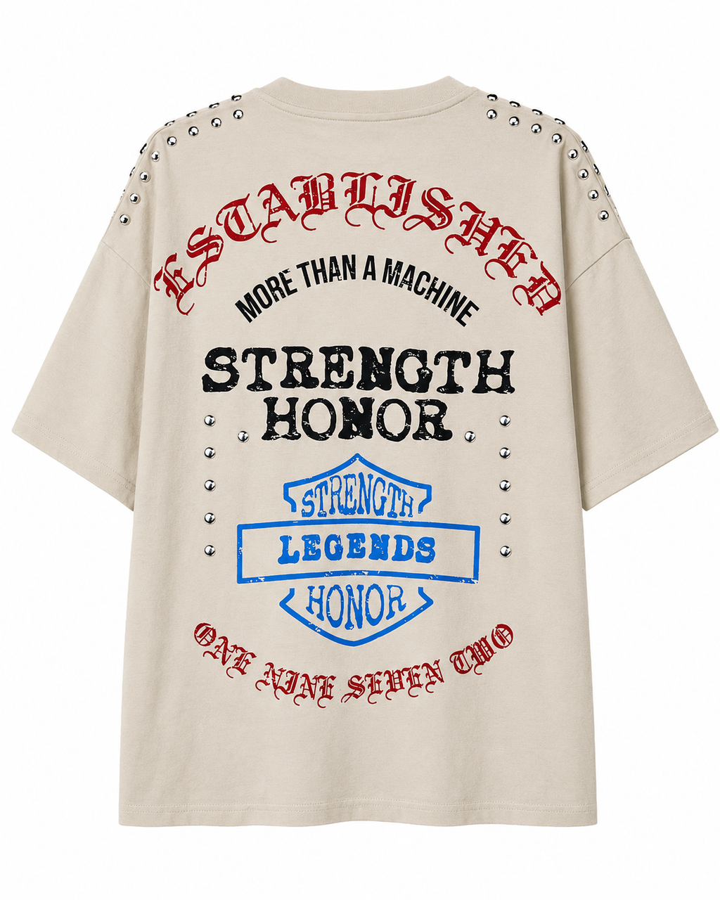 MEN'S ESTABLISHED STUDDED S/SLV TEE - STONE