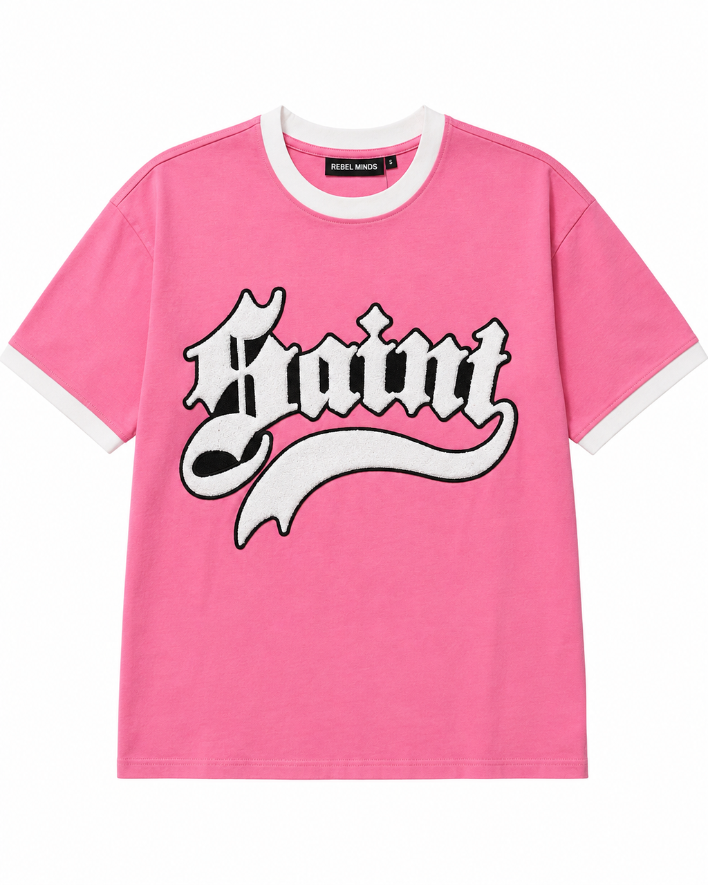 Rebel Minds Saint 06 All Star Ringer Tee – Pink