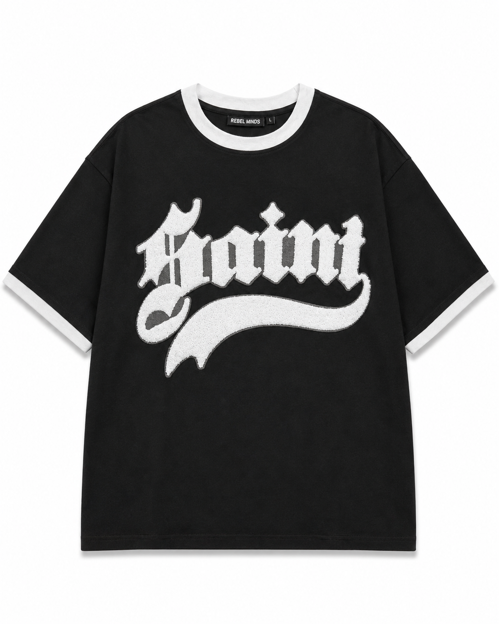 Rebel Minds Saint 06 All Star Ringer Tee – Black
