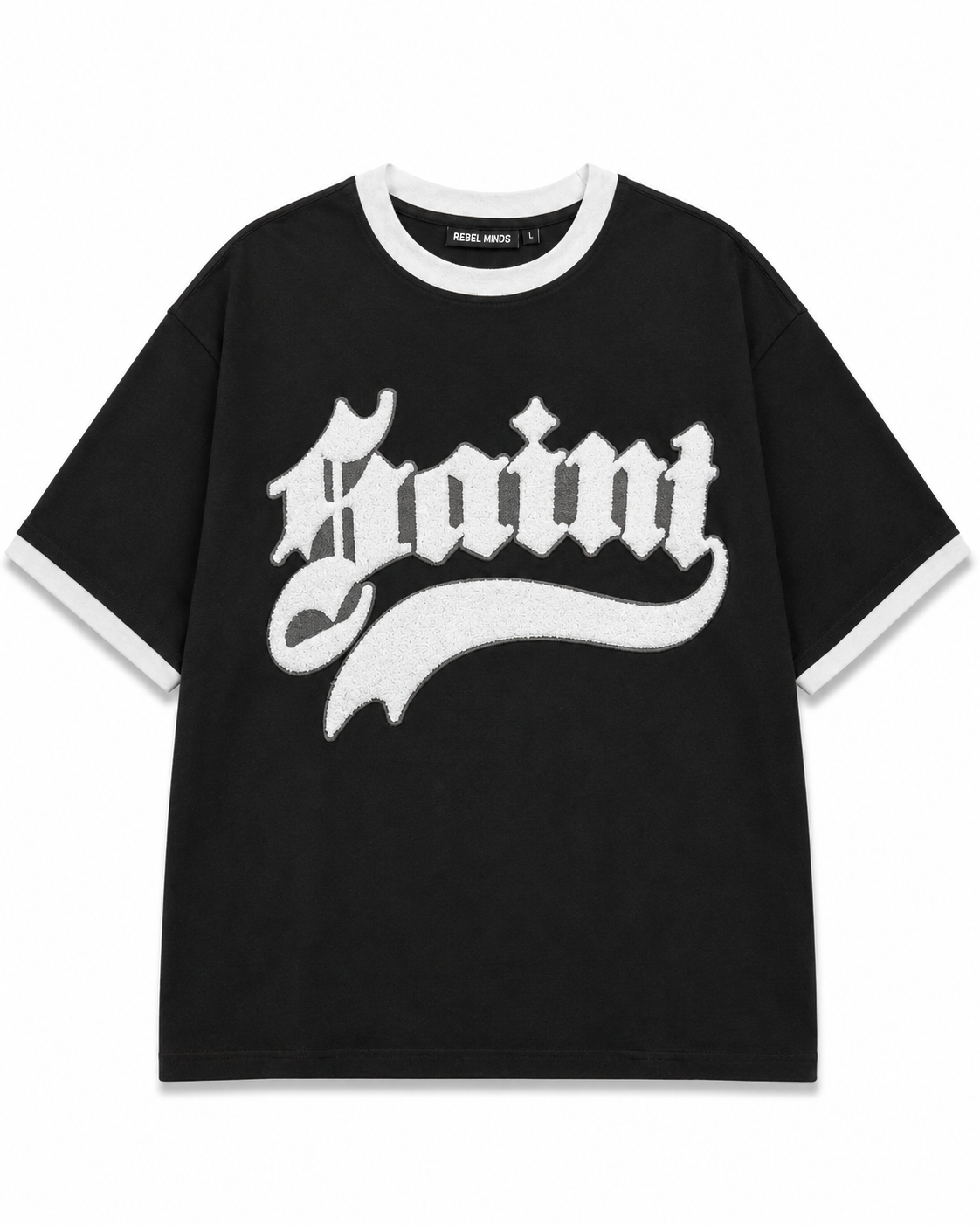 Rebel Minds Saint 06 All Star Ringer Tee – Black