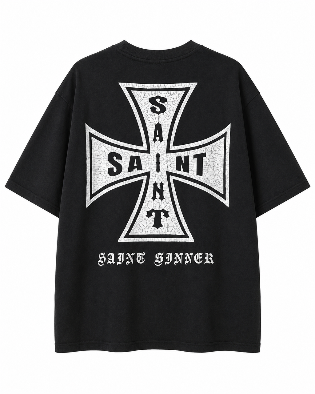 Rebel Minds Saint Sinner Cross Tee – Black