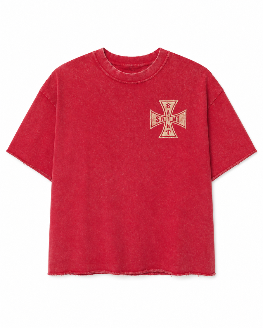 Rebel Minds Saint Sinner Cross Tee – Red