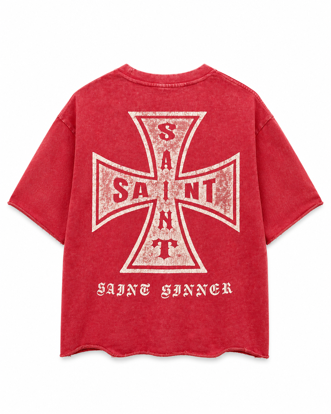 Rebel Minds Saint Sinner Cross Tee – Red