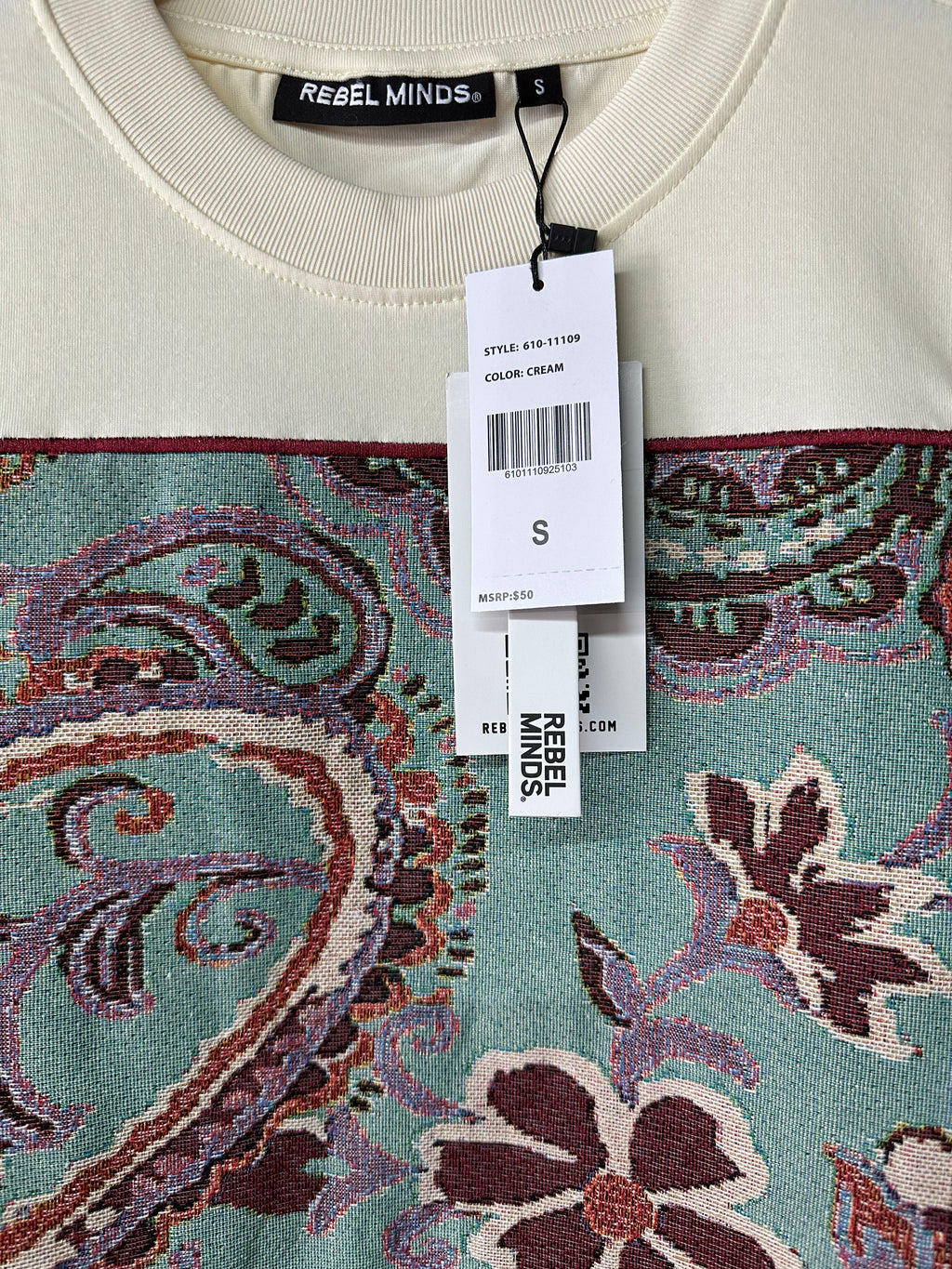 Rebel Minds Lovesickness Tapestry Tee – Cream