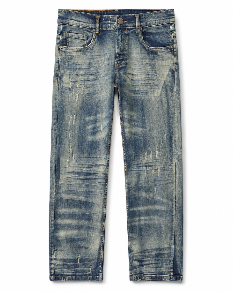 MEN'S FADED STRAIGHT DENIM PANT COLLECTION - LT.TINT