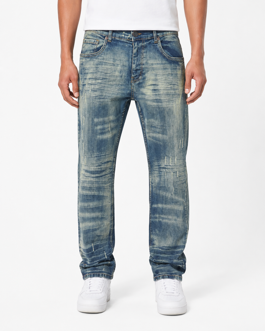 MEN'S FADED STRAIGHT DENIM PANT COLLECTION - LT.TINT