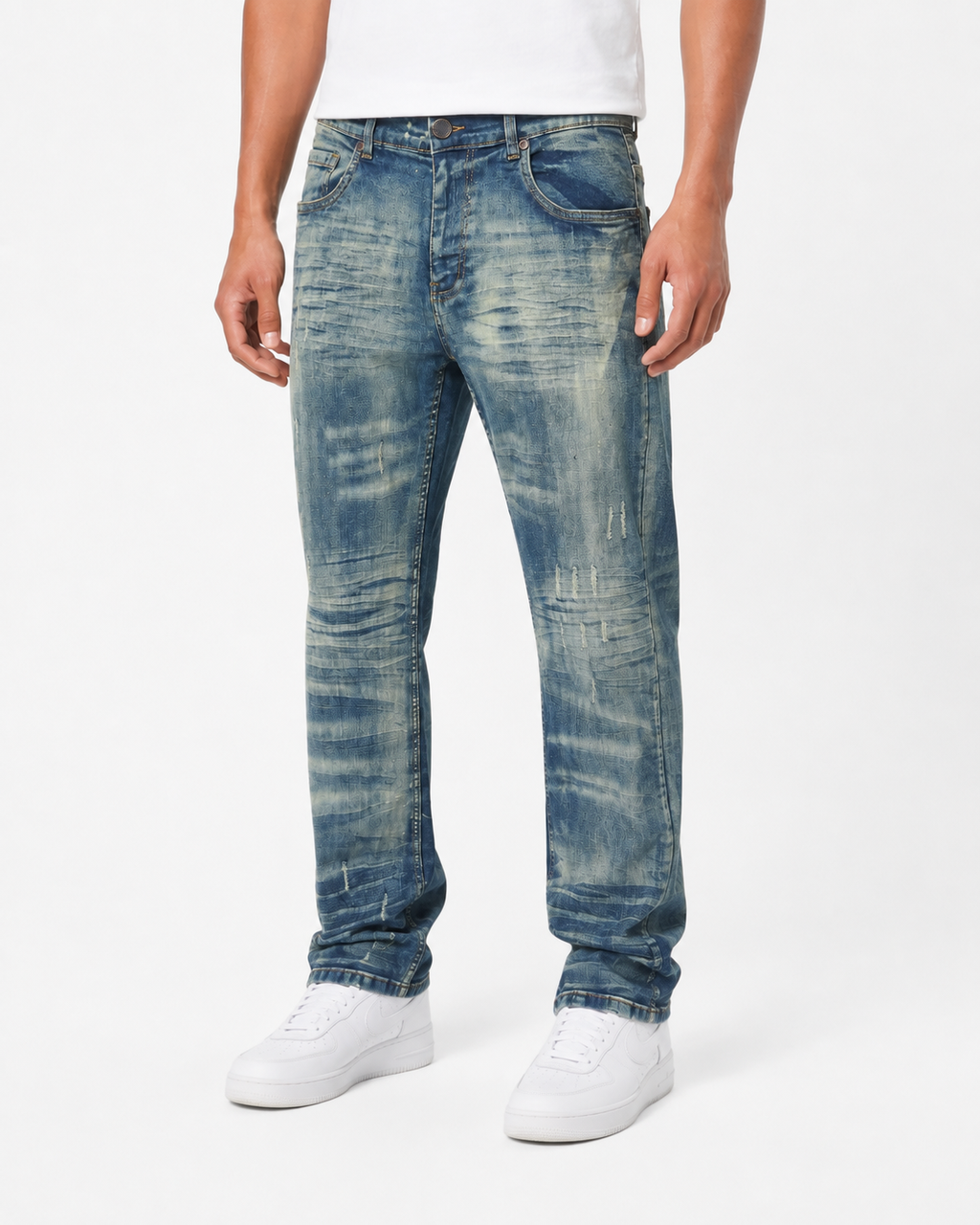 MEN'S FADED STRAIGHT DENIM PANT COLLECTION - LT.TINT