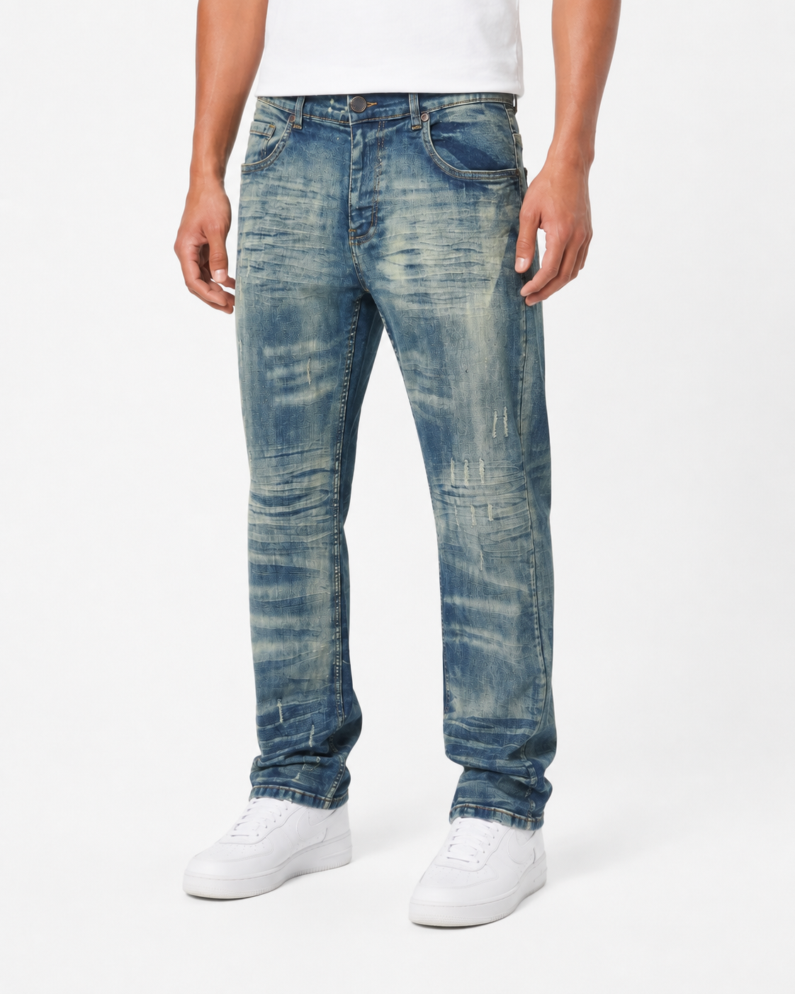 MEN'S FADED STRAIGHT DENIM PANT COLLECTION - LT.TINT