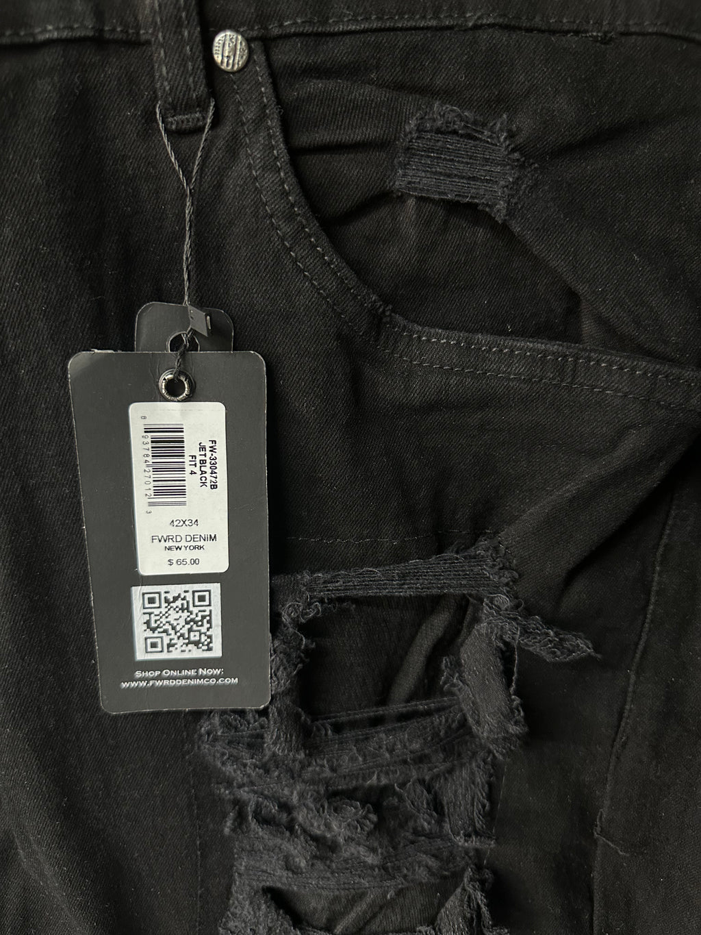 MEN'S CHOPPED RELAXED STRAIGHT DENIM PANT - JET BLACK