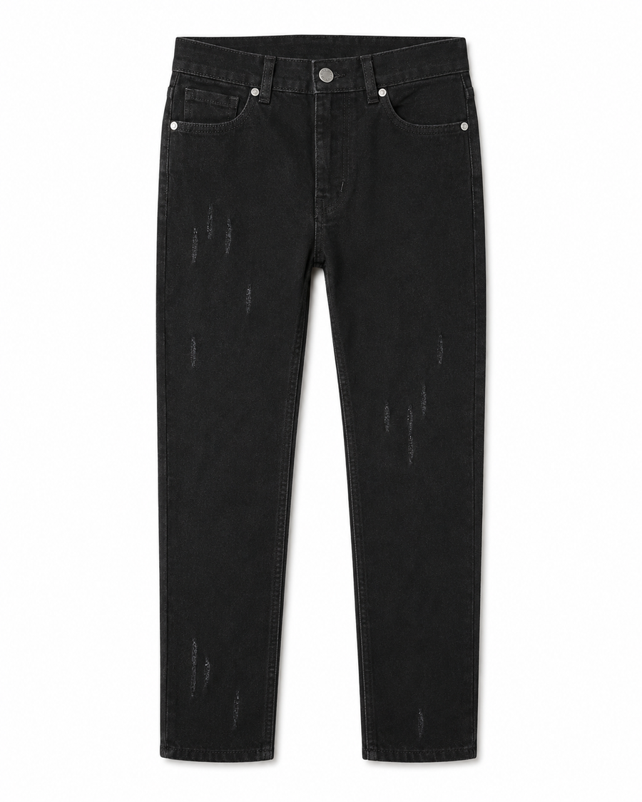 MEN'S FADED STRAIGHT DENIM PANT COLLECTION - JET BLACK