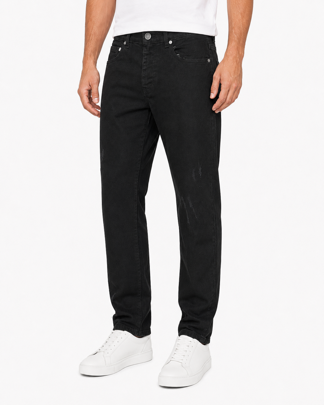 MEN'S FADED STRAIGHT DENIM PANT COLLECTION - JET BLACK