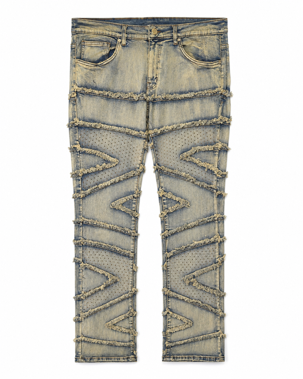 MEN'S STACKED SLASH DENIM PANT - LT.TINT