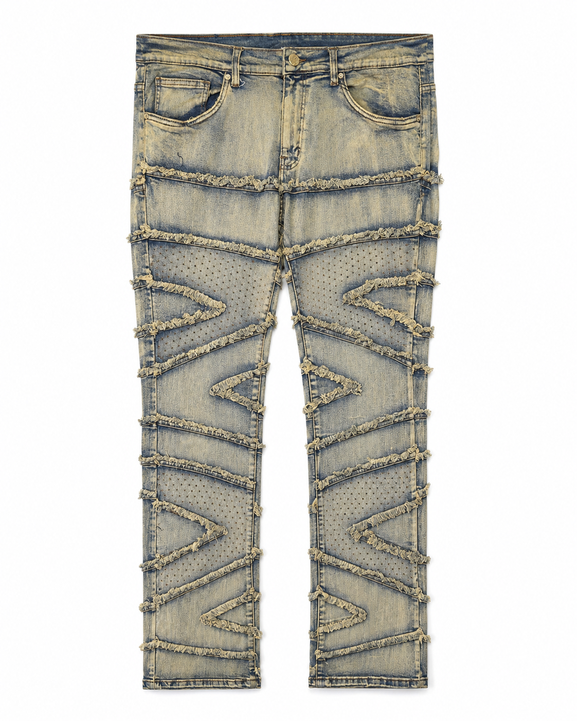 MEN'S STACKED SLASH DENIM PANT - LT.TINT