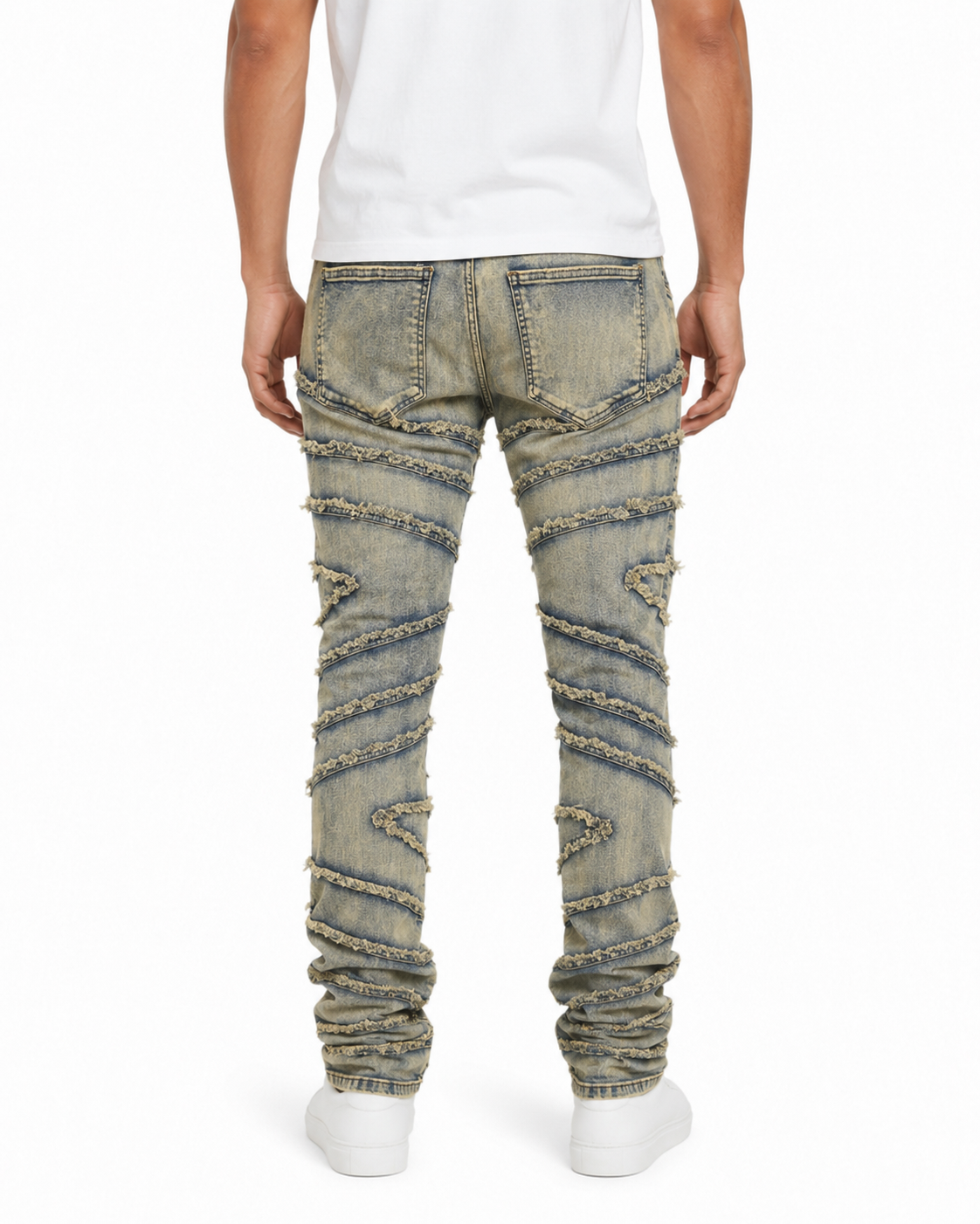 MEN'S STACKED SLASH DENIM PANT - LT.TINT