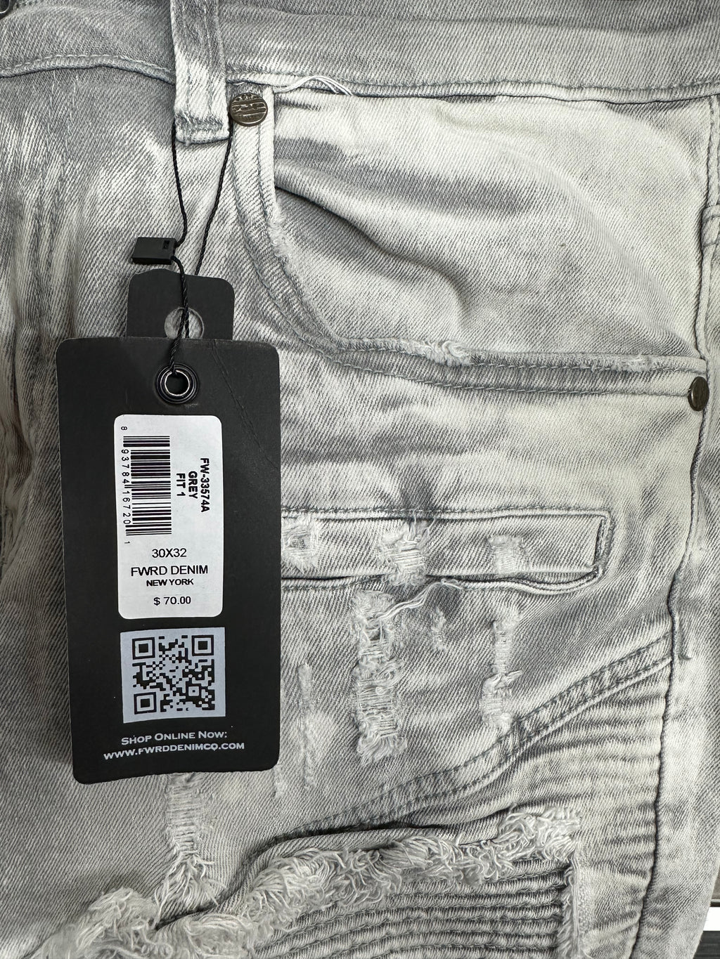MEN'S MOTORCROSS SLIM DENIM JEAN - GREY
