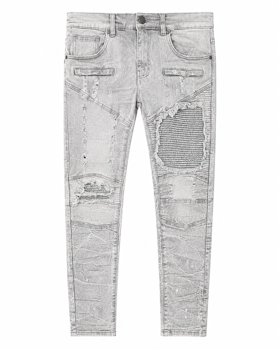 MEN'S MOTORCROSS SLIM DENIM JEAN - GREY