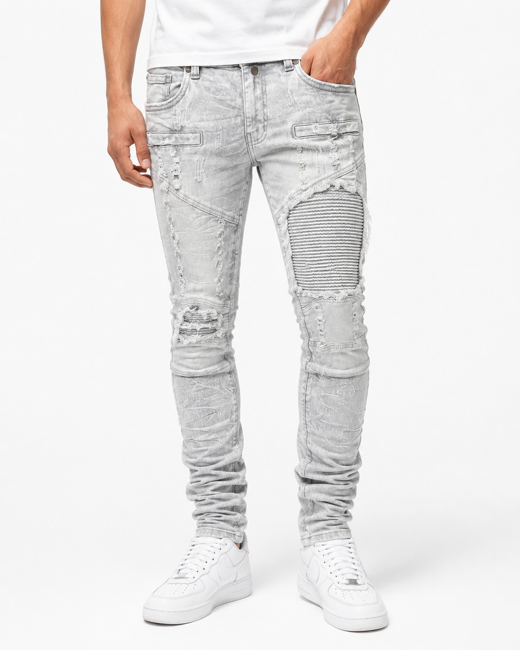 MEN'S MOTORCROSS SLIM DENIM JEAN - GREY