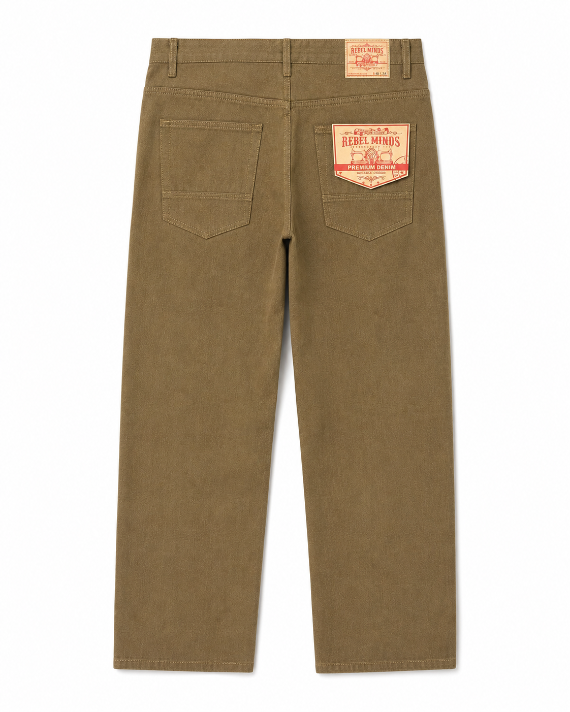 Rebel Minds Relaxed Fit Raw Brown Jeans