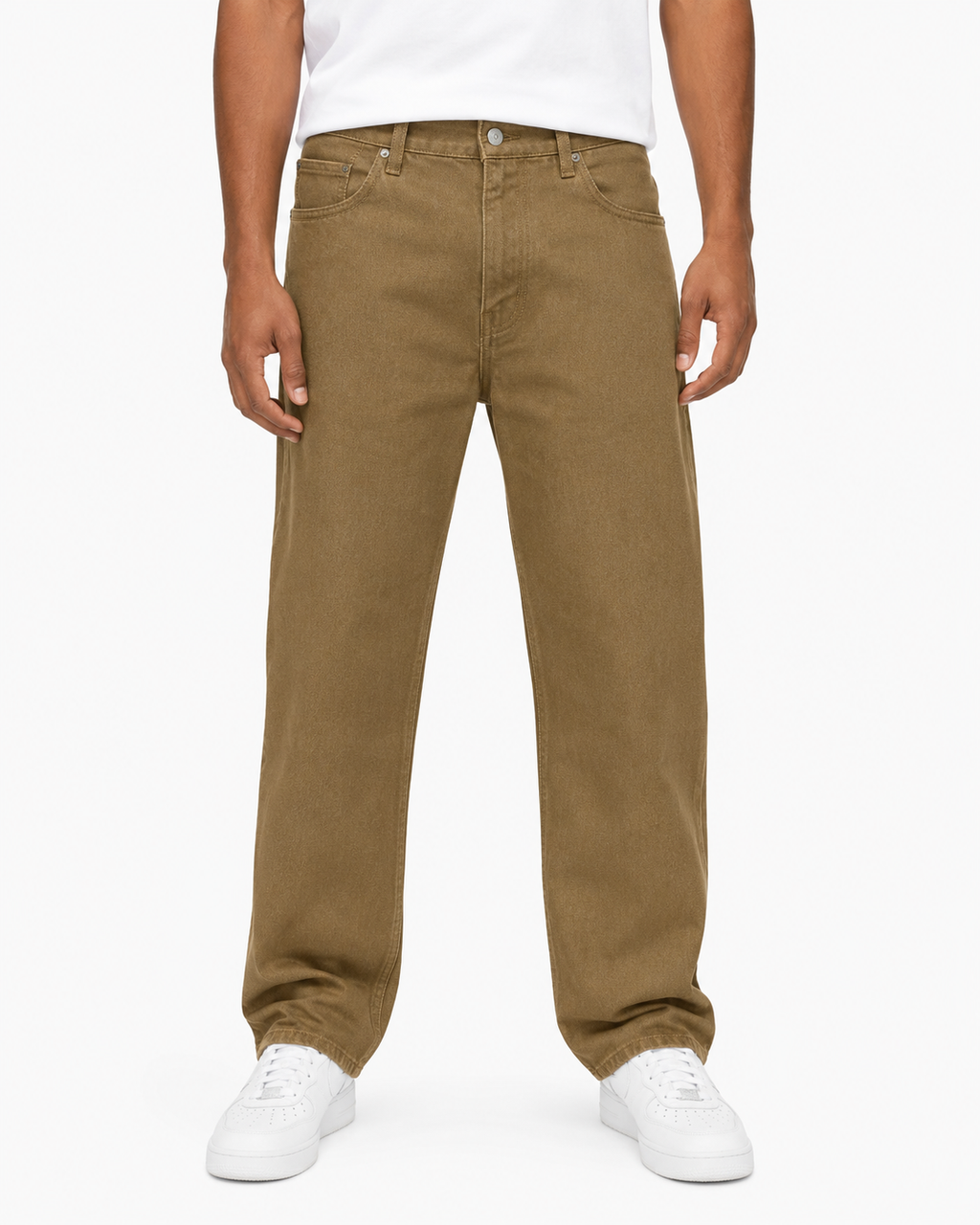 Rebel Minds Relaxed Fit Raw Brown Jeans