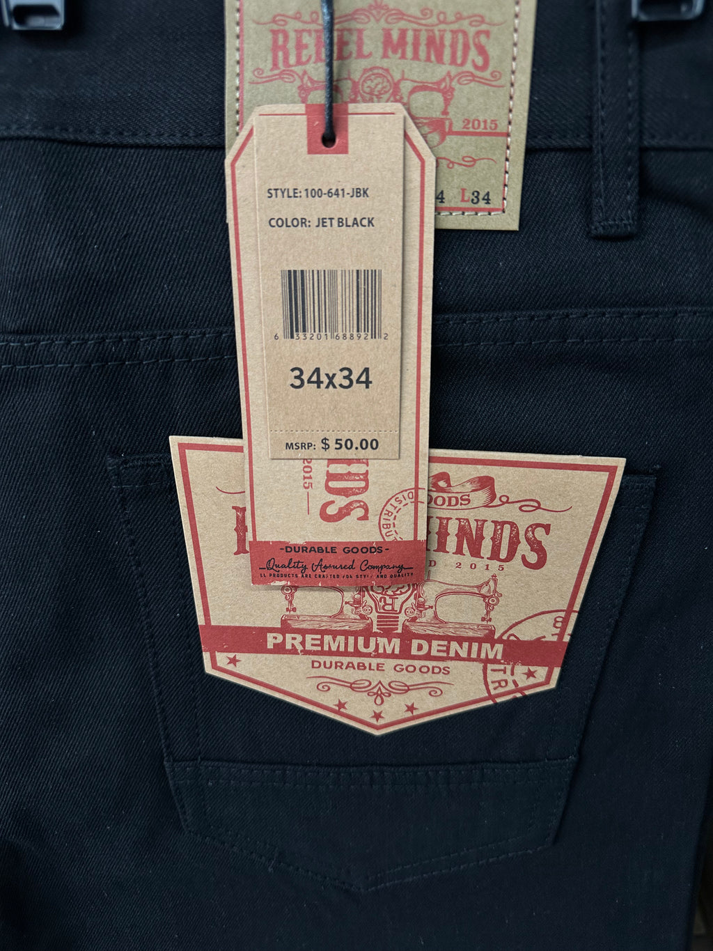 Rebel Minds Relaxed Fit Jet Black Jeans