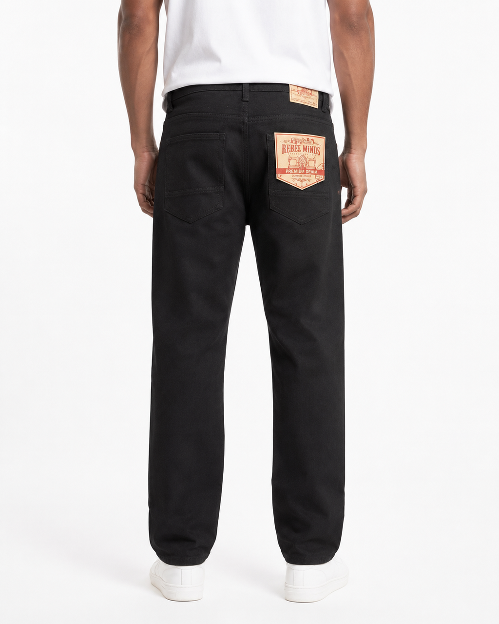 Rebel Minds Relaxed Fit Jet Black Jeans
