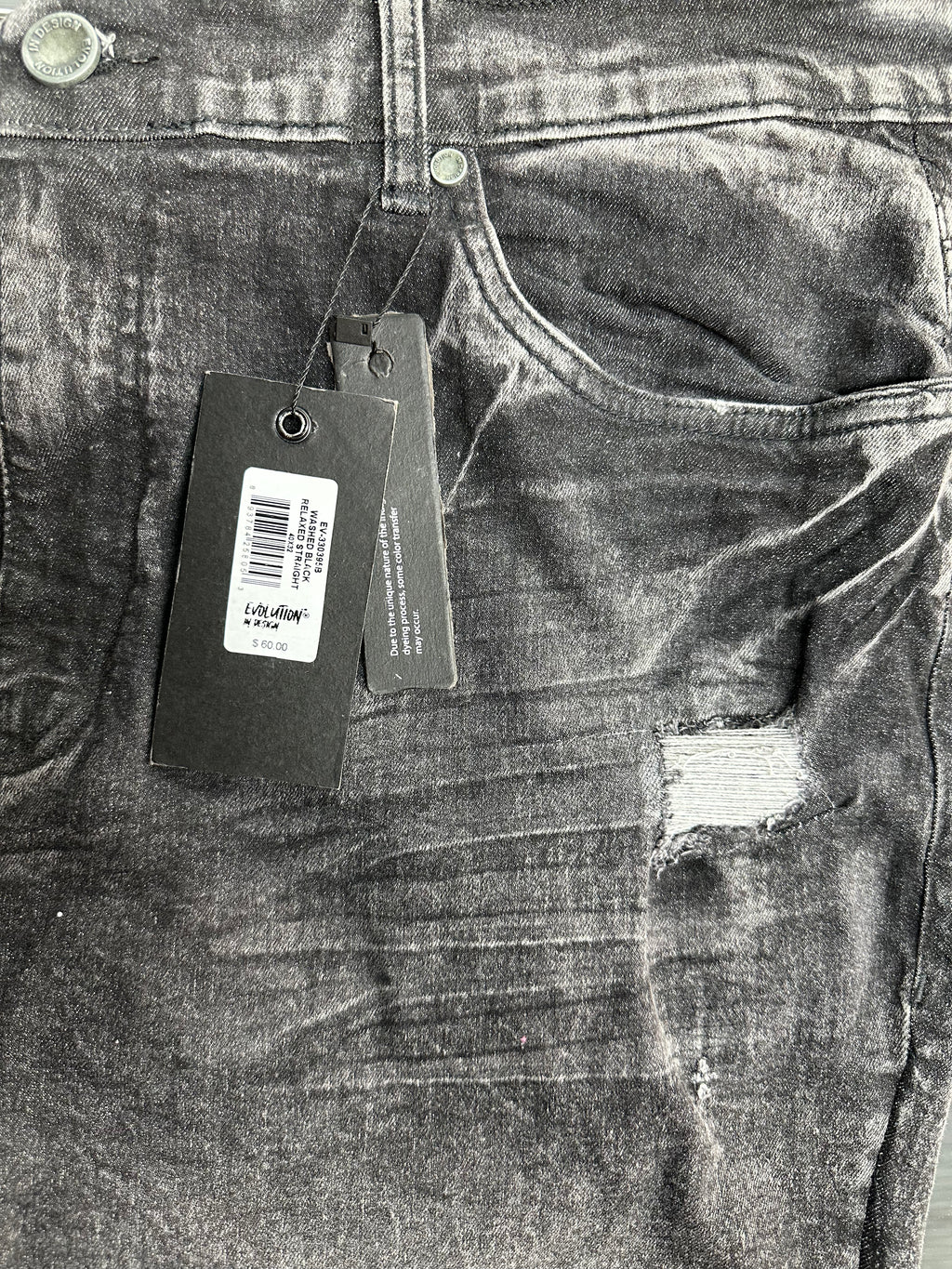 MEN'S CLASSIC BLEACHED SLIM STRAIGHT DENIM PANT COLLECTION - WASH BLK