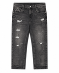 MEN'S CLASSIC BLEACHED SLIM STRAIGHT DENIM PANT COLLECTION - WASH BLK