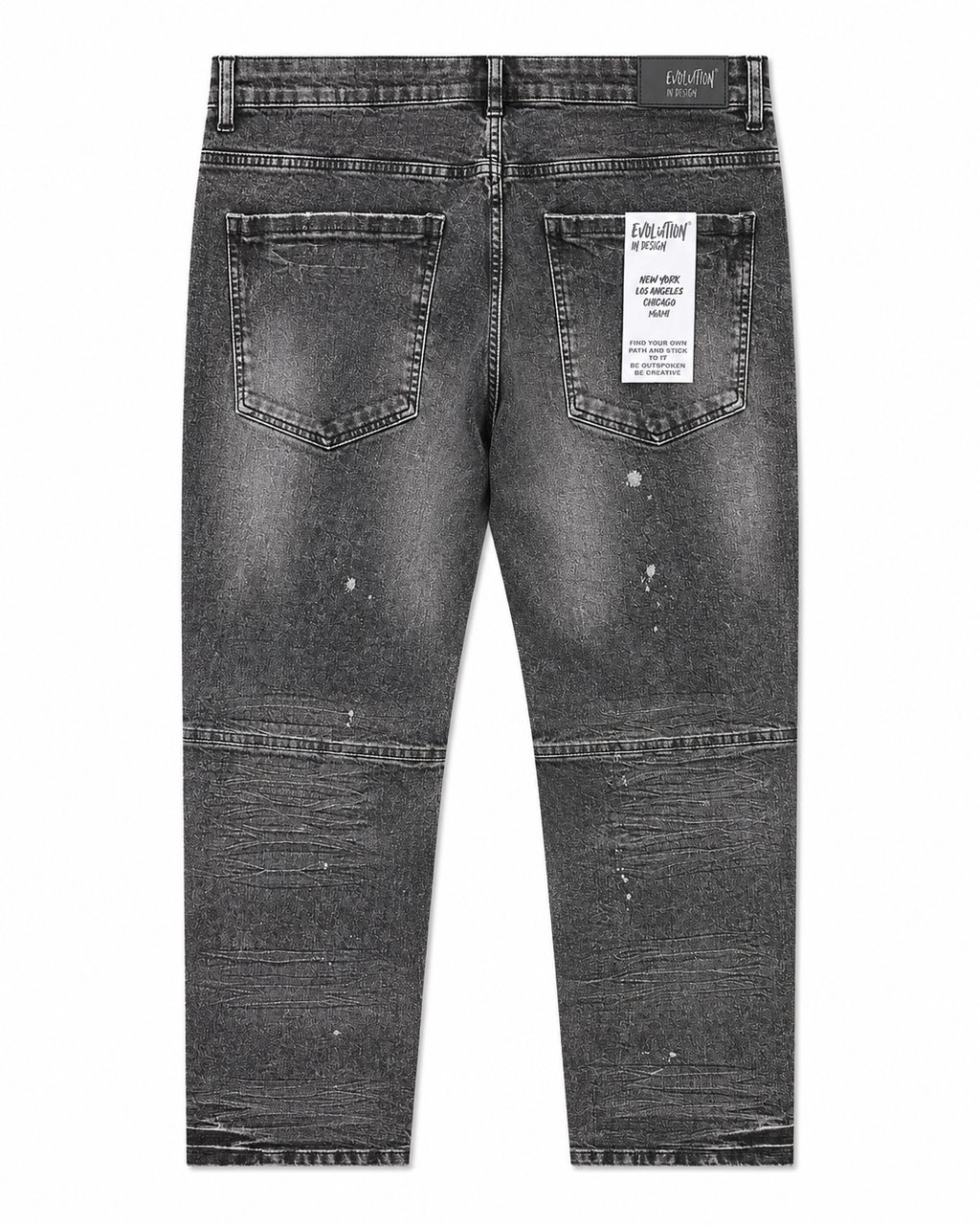 MEN'S CLASSIC BLEACHED SLIM STRAIGHT DENIM PANT COLLECTION - WASH BLK