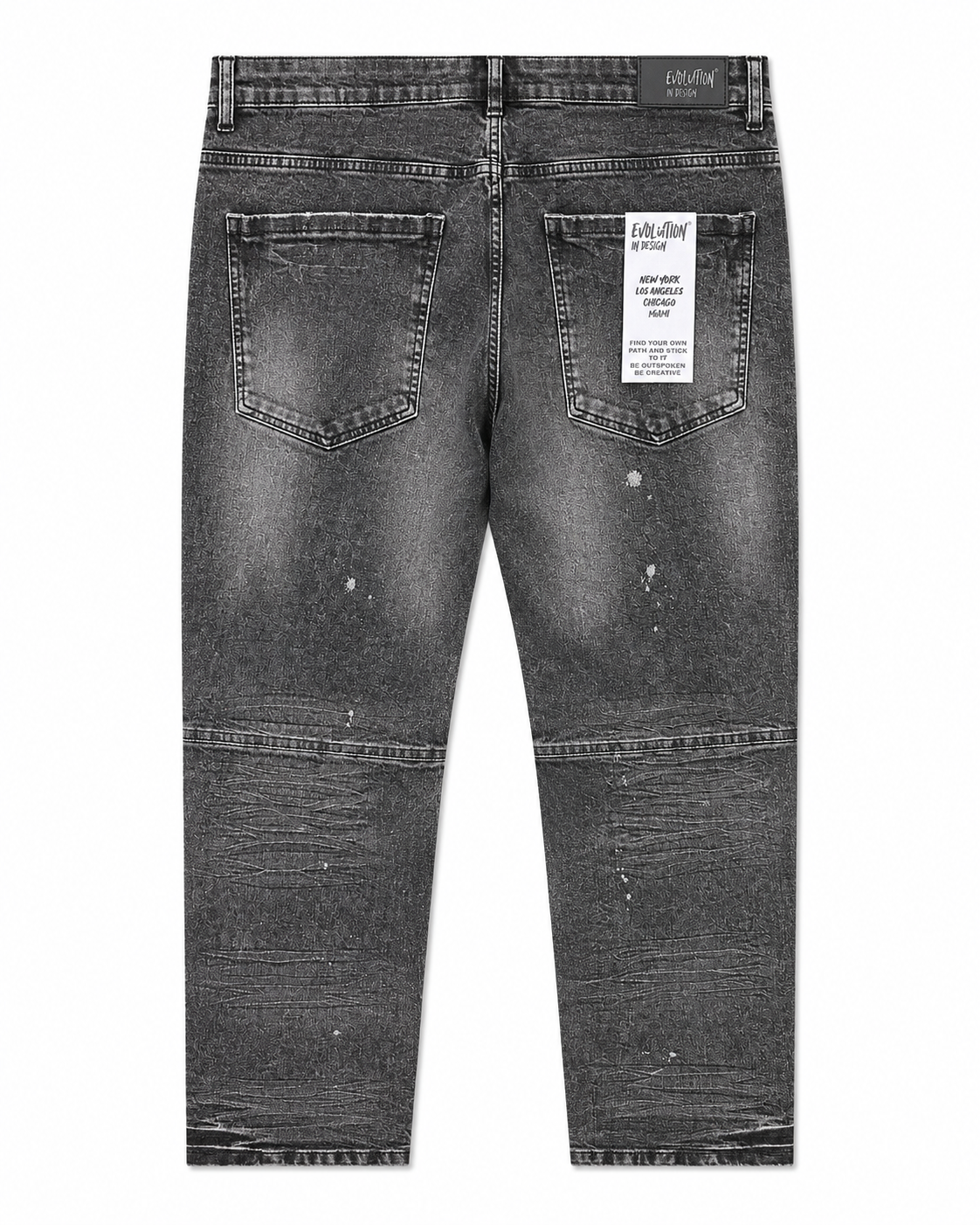 MEN'S CLASSIC BLEACHED SLIM STRAIGHT DENIM PANT COLLECTION - WASH BLK