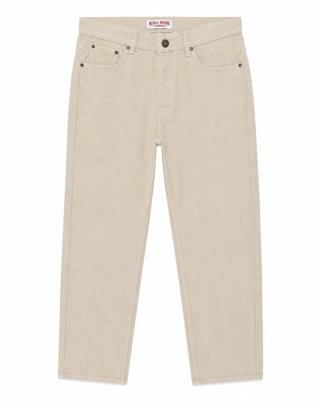 Rebel Minds Relaxed Fit Raw Khaki Jeans