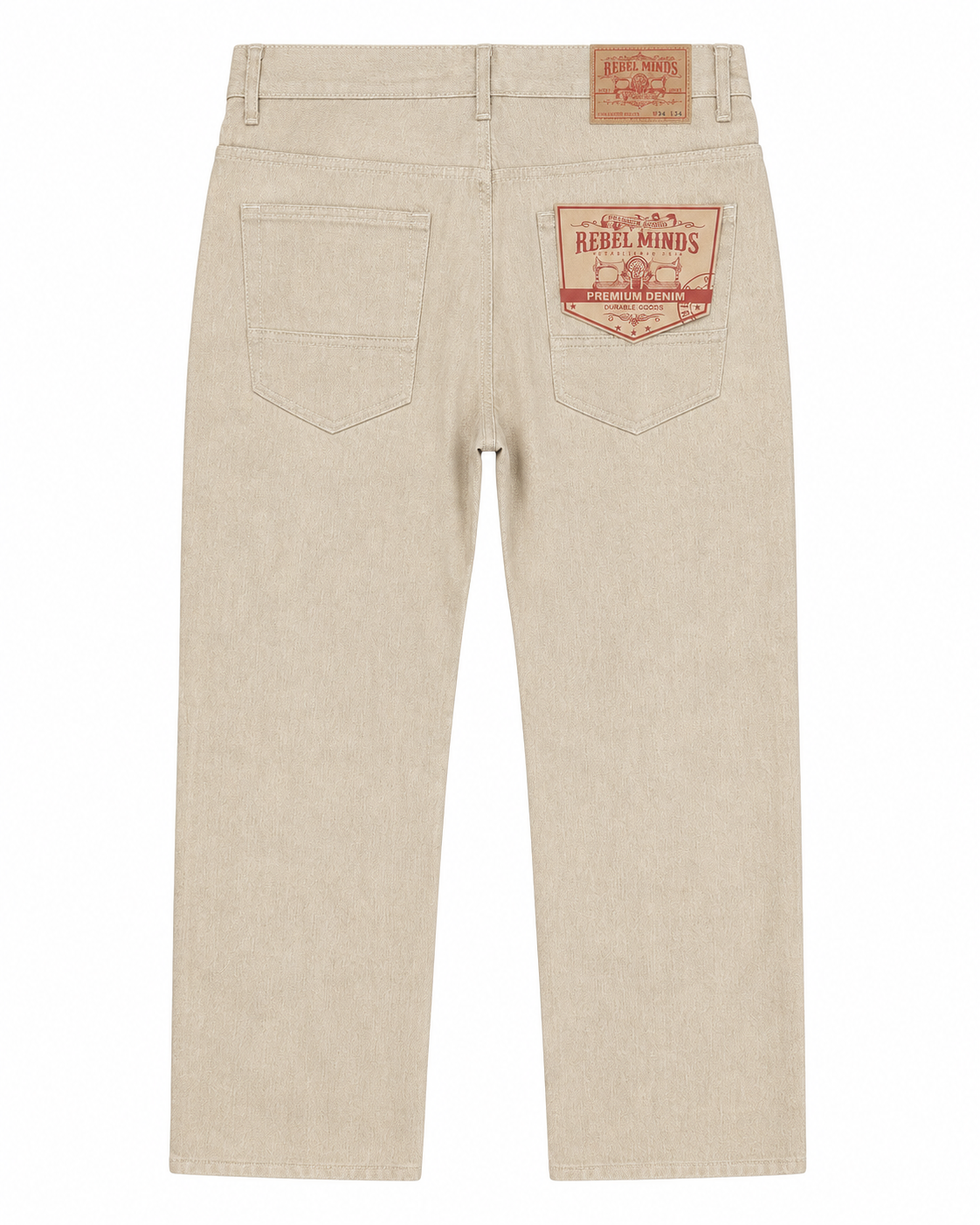 Rebel Minds Relaxed Fit Raw Khaki Jeans