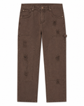 MEN'S DISTRESSED RELAXED TWILL PANT COLLECTION - BROWN