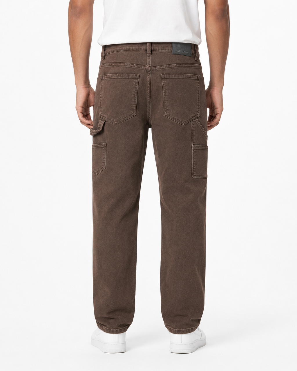 MEN'S DISTRESSED RELAXED TWILL PANT COLLECTION - BROWN