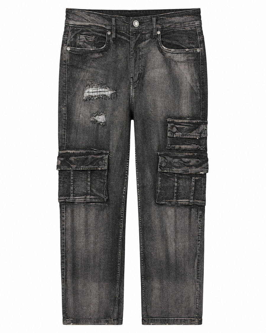 MEN'S STAPLE RELAXED STRAIGHT DENIM PANT COLLECTION - WASH BLK
