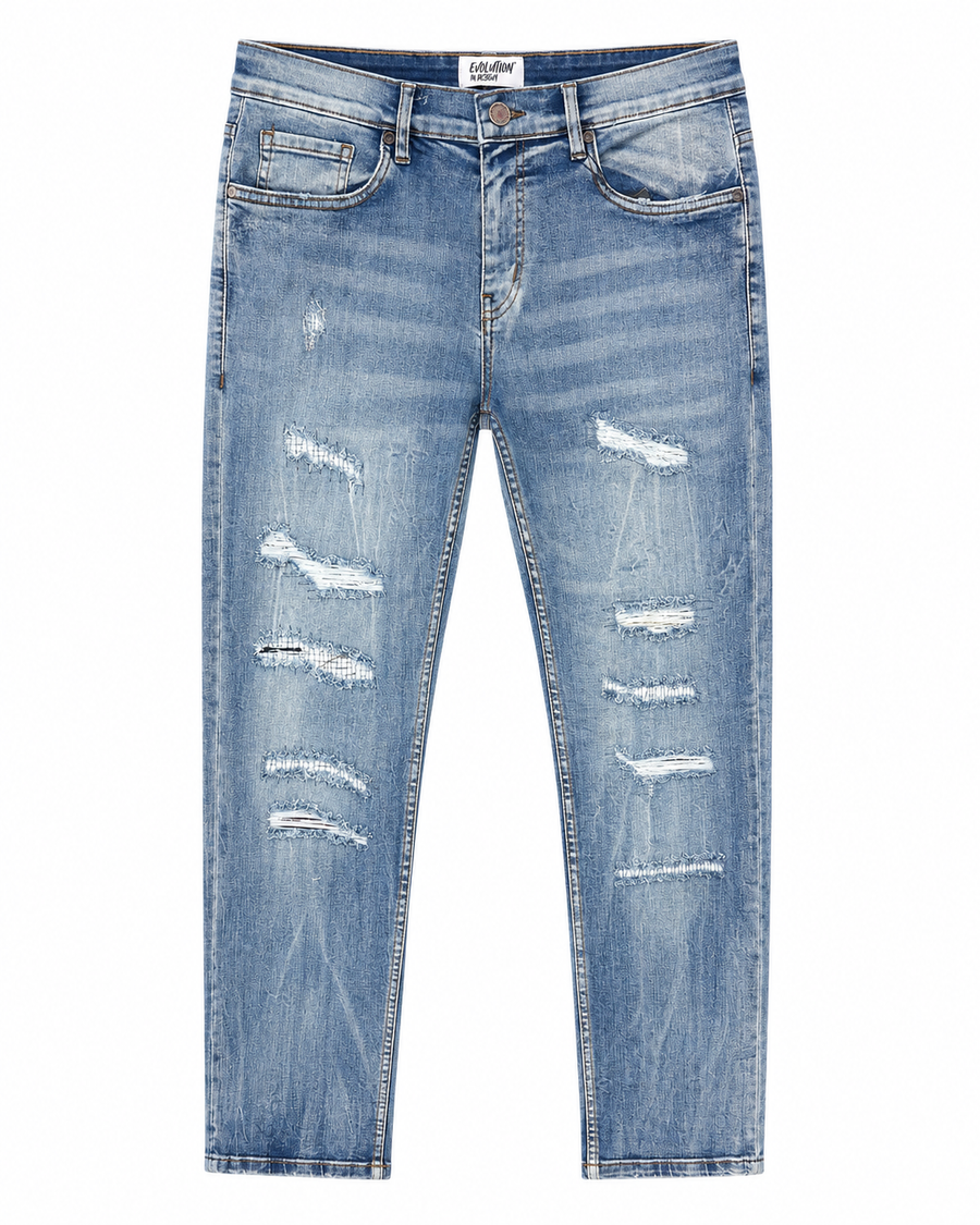 MEN'S ELITE RELAXED STRAIGHT DENIM PANT - S.BLUE